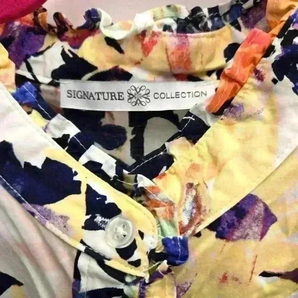 Signature Collection Floral Longsleeve Blouse,Size 1X - Picture 3 of 4